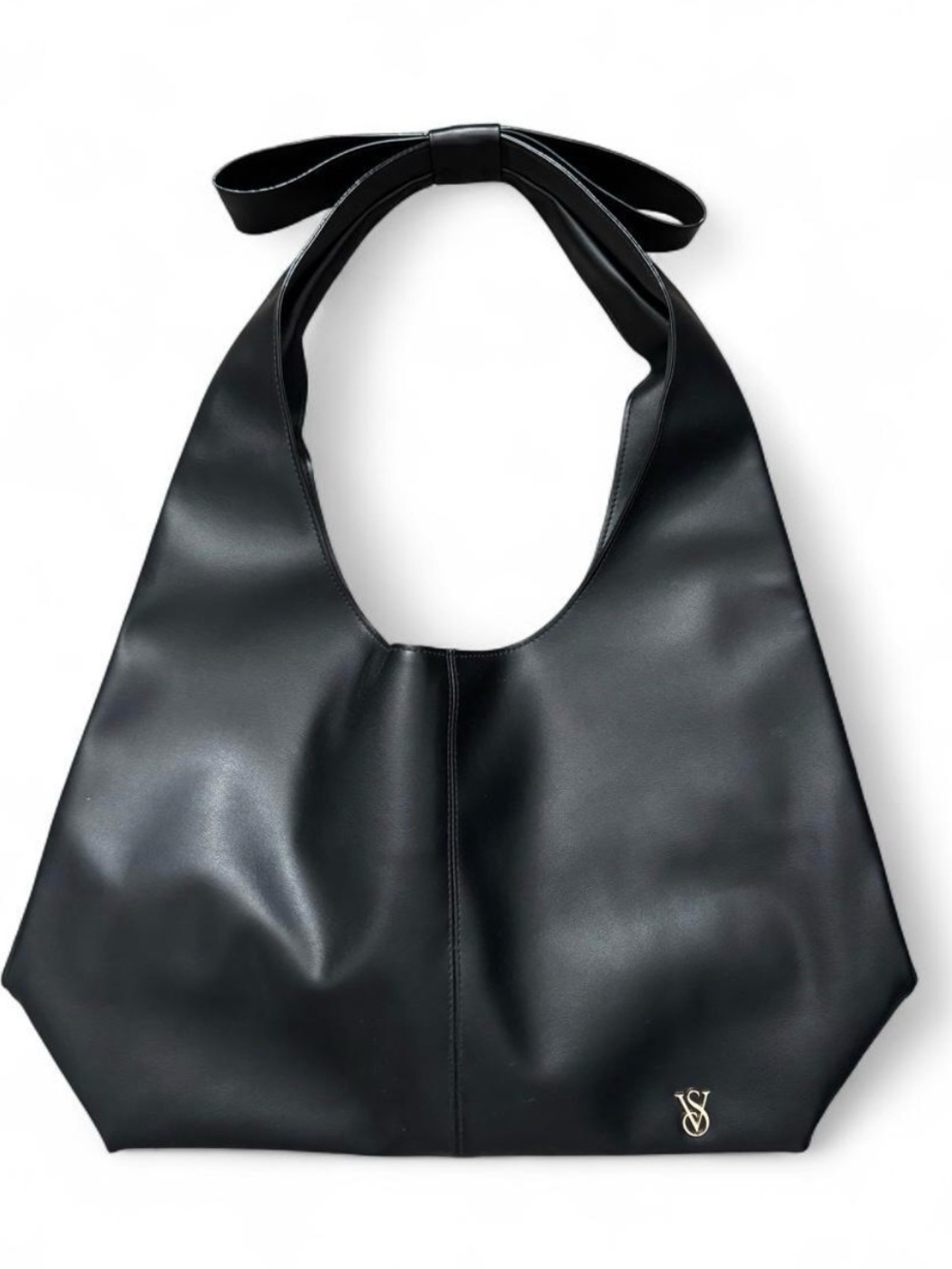 Victoria's Secret Black Bow-Handle Shoulder Tote Bag